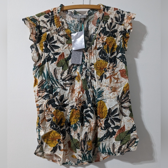 🌸 Daniel Rainn Flutter Sleeve Blouse Floral Size S NWT STITCH FIX - Picture 2 of 9